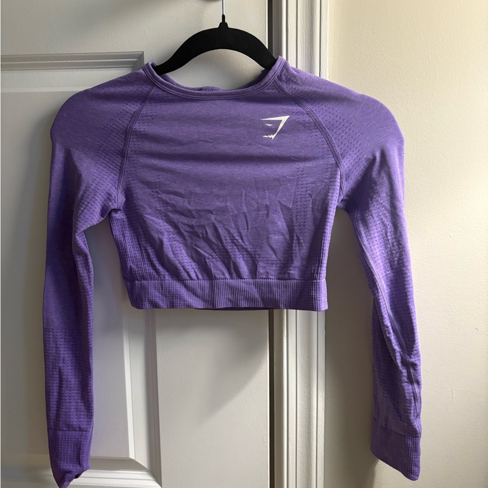 Gymshark Women's Purple Long Sleeve Crop Top